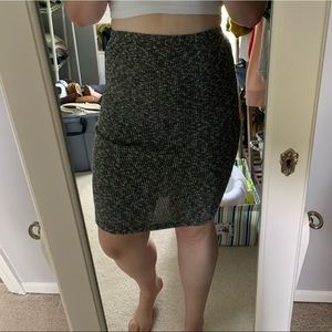 Knit grey stretchy body con pencil skirt